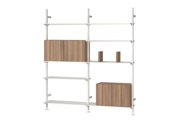 PIRA G2 - Open wall-mounted aluminium and wood bookcase by String Furniture - view 3